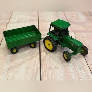 Vintage John Deere Tractor & Harvest Grain Trailer Die-Cast 1970’s